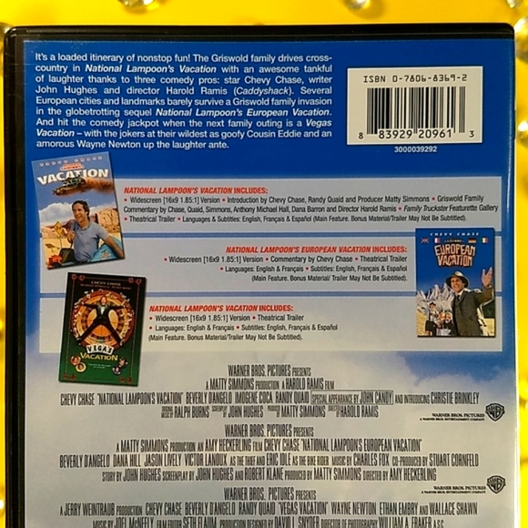 Vacation 3 Movie Collection DVD: Vacation, European Vacation, Vegas Vacation - Picture 4 of 16